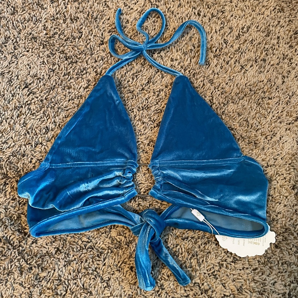 Blue Velvet Halter Top
